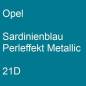 Preview: Opel, Sardinienblau Perleffekt Metallic, 21D.